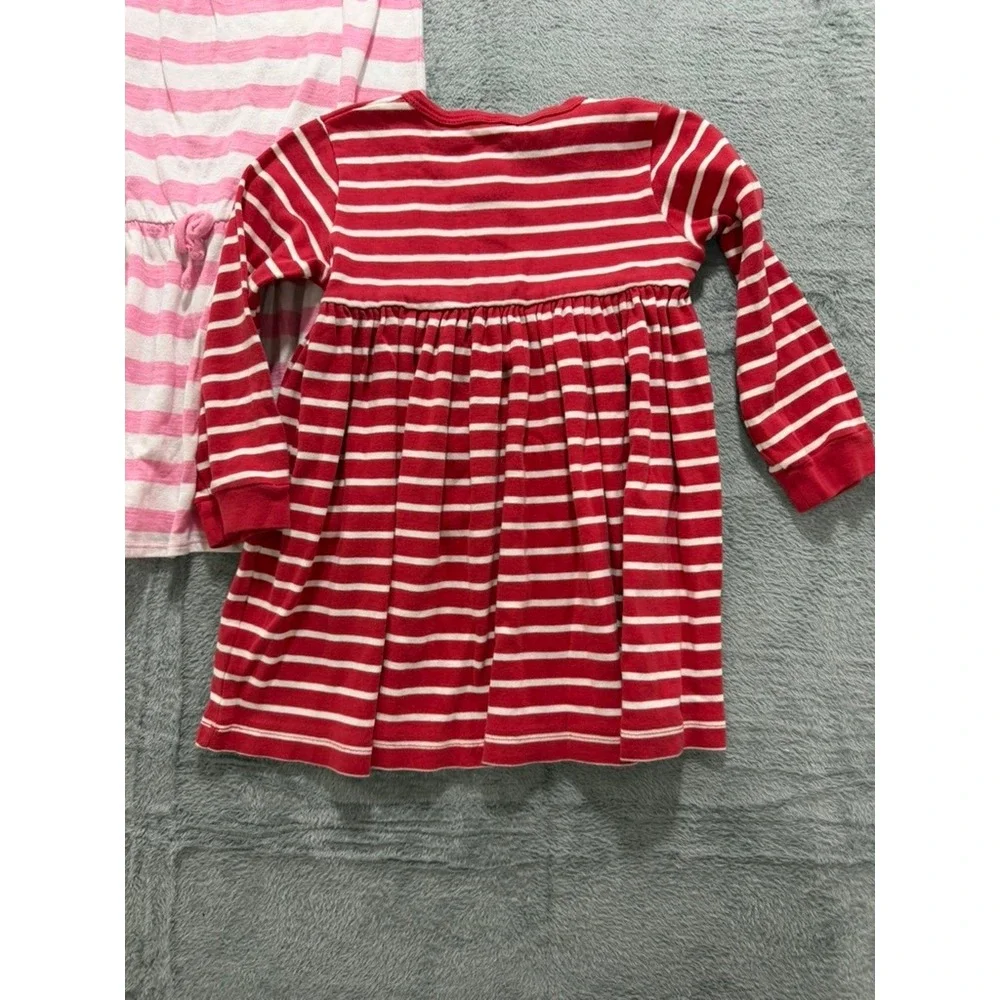 Hanna Andersson Lands End‎ Cherokee Girls Dress Bundle Striped Gray Pink Red 4 5